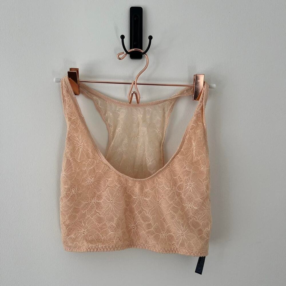 Pink lace bralette cream lace